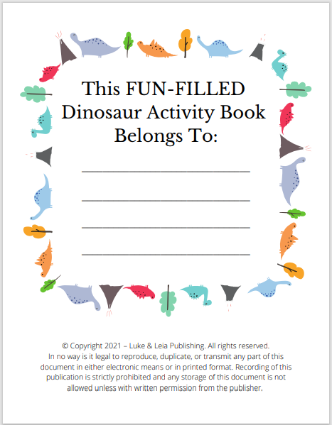 Dinosaur Activity Book Interior